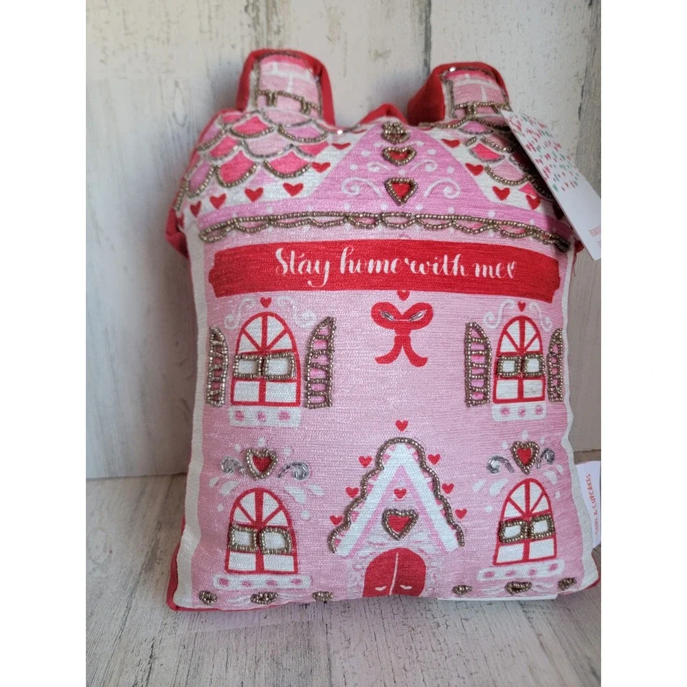 Love cupcakes stay home with me pillow Xmas home decor figure decorative